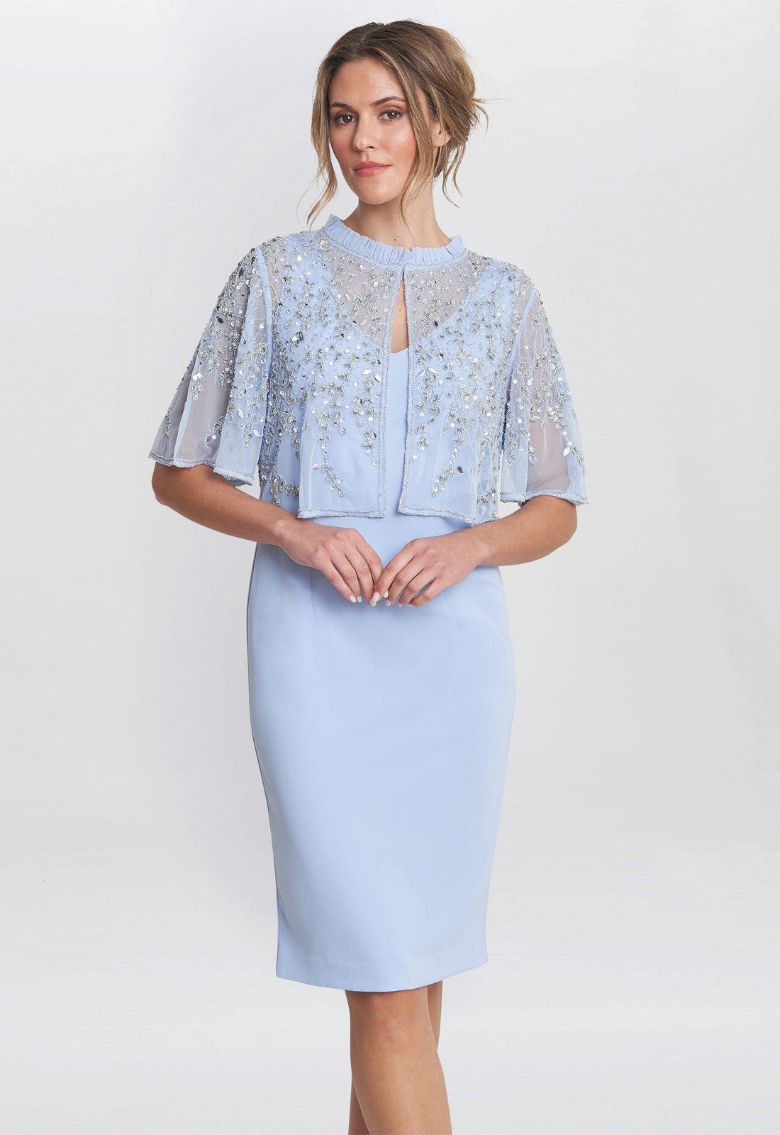 Gina Bacconi Nordic Blue Beaded Jacket and Gown