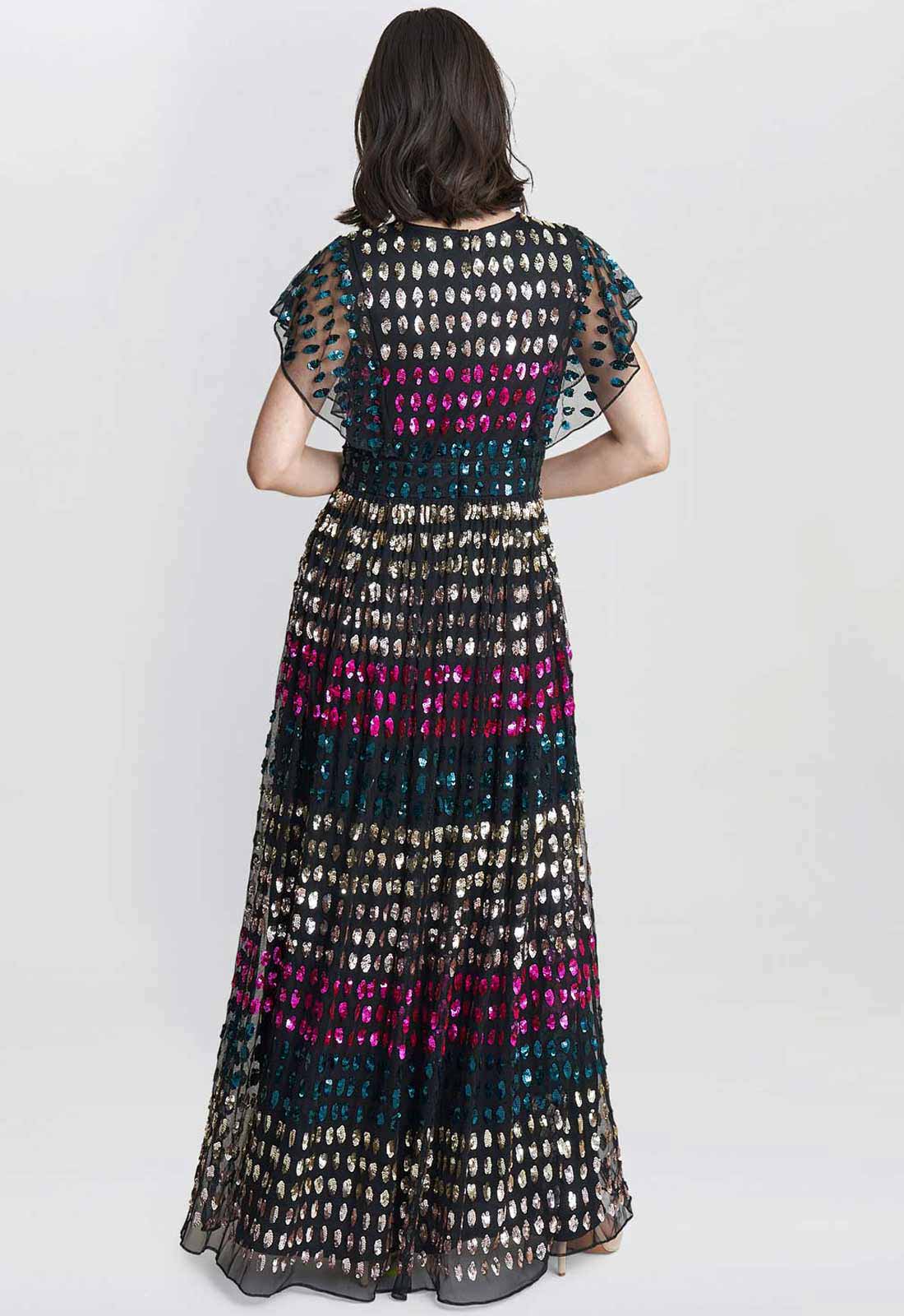 Gina Bacconi Multi Tiffany Multi Colour Sequin Dress