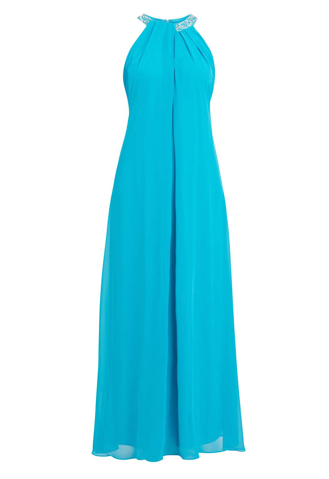 Gina Bacconi Aqua Pamela Halterneck Maxi Dress