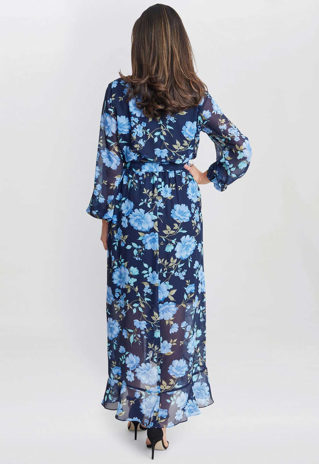 Gina Bacconi Navy Norma Printed Maxi 