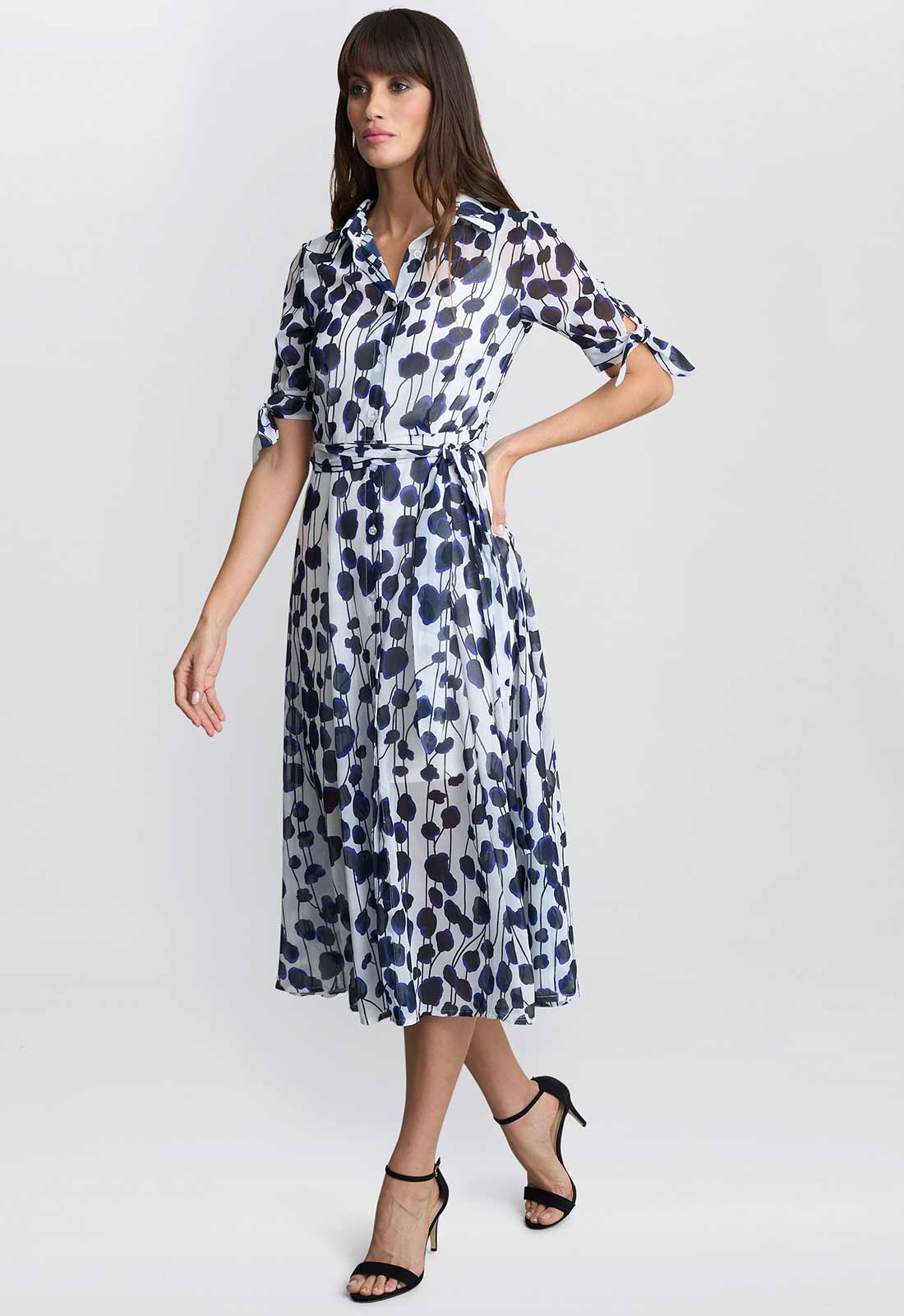 Gina Bacconi Navy Adrienne Shirt Dress