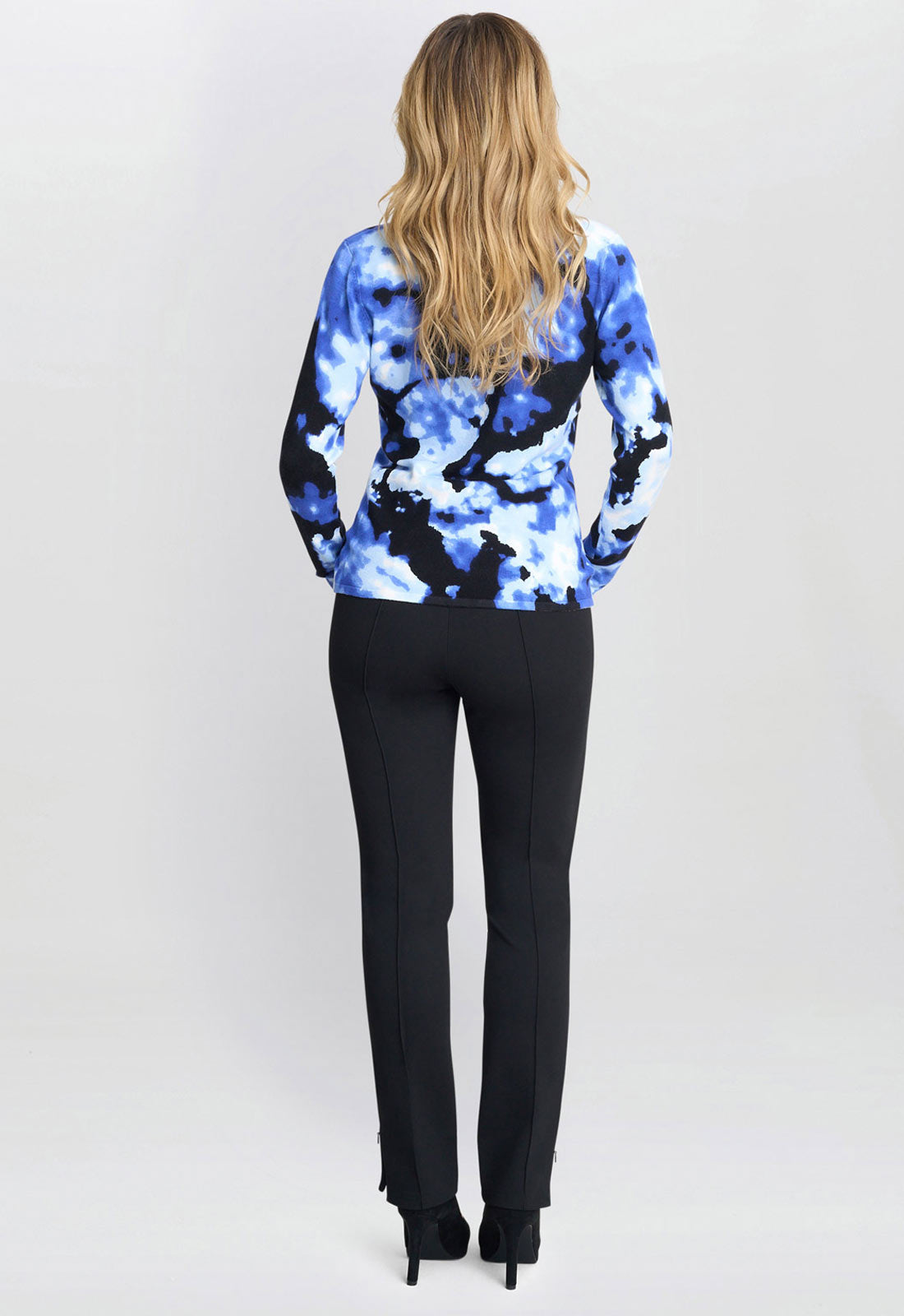 Gina Bacconi Malinda Abstract Blue Tye Dye Print Jumper 