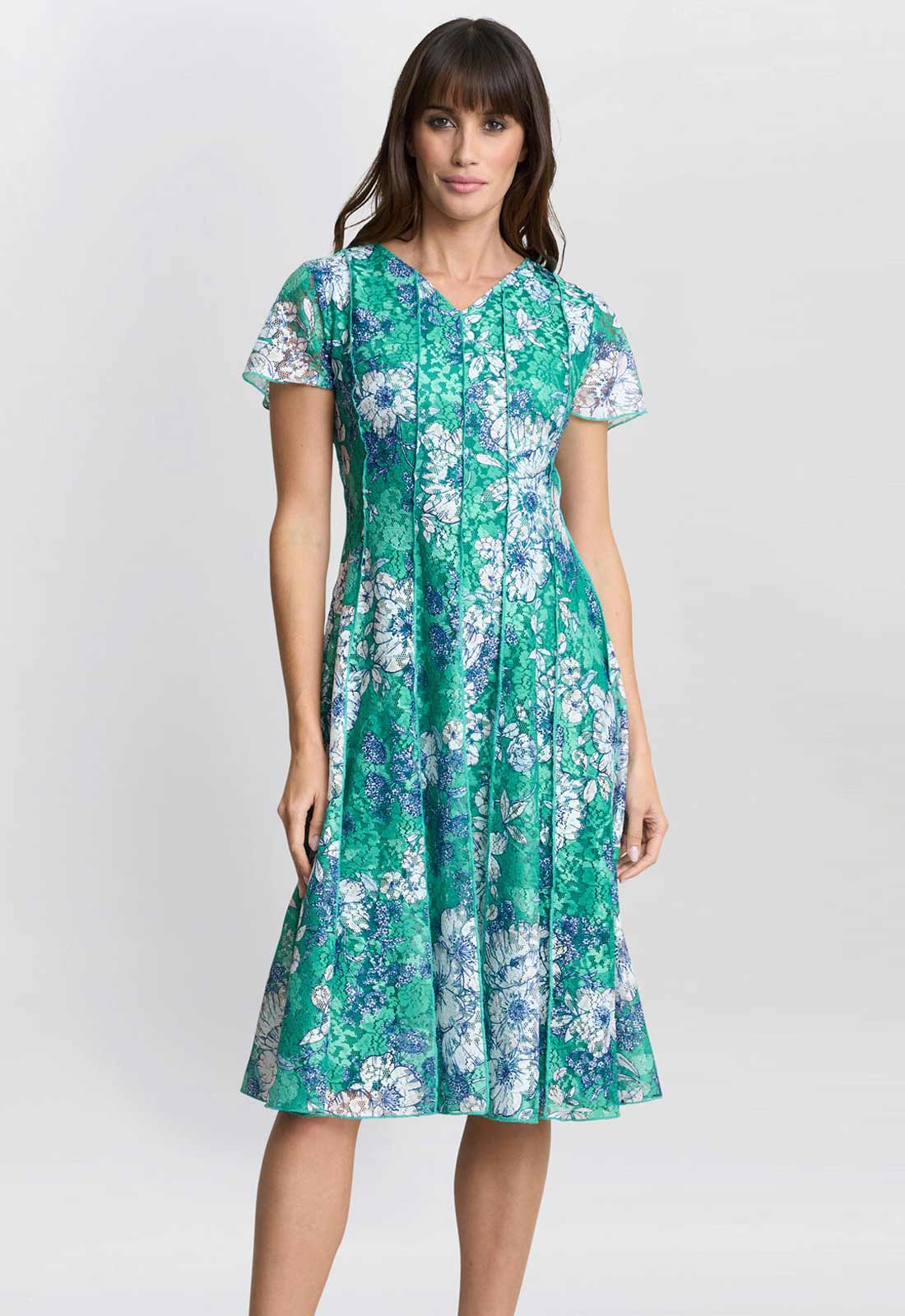 Gina Bacconi Green Billy Floral Dress