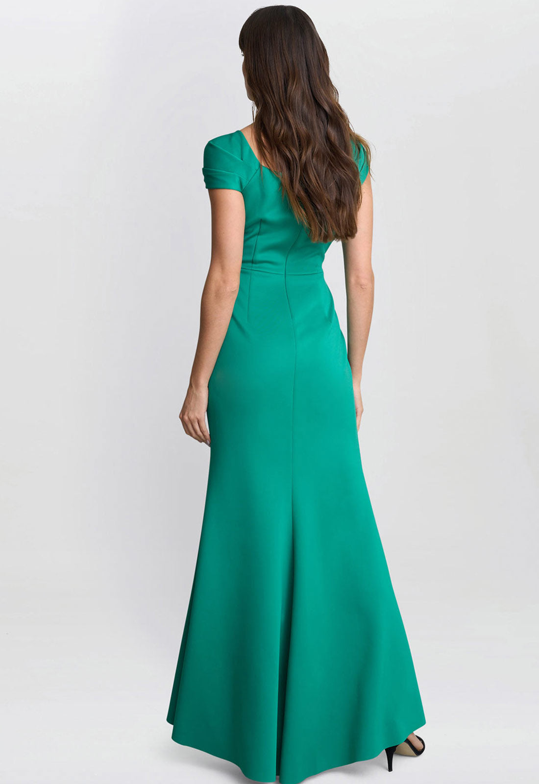 Gina Bacconi Green Jade Willow Twist Knot Maxi Dress