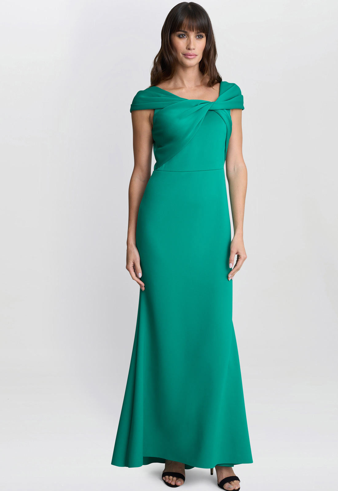 Gina Bacconi Green Jade Willow Twist Knot Maxi Dress