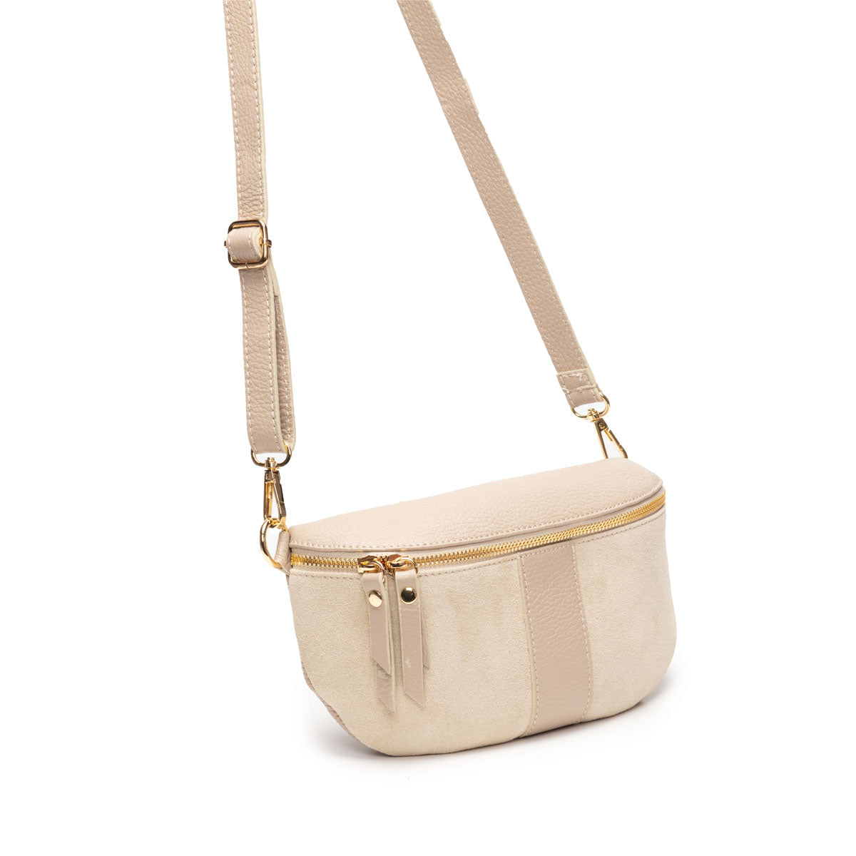 Elie Beaumont Suede Sling Bag Biscuit