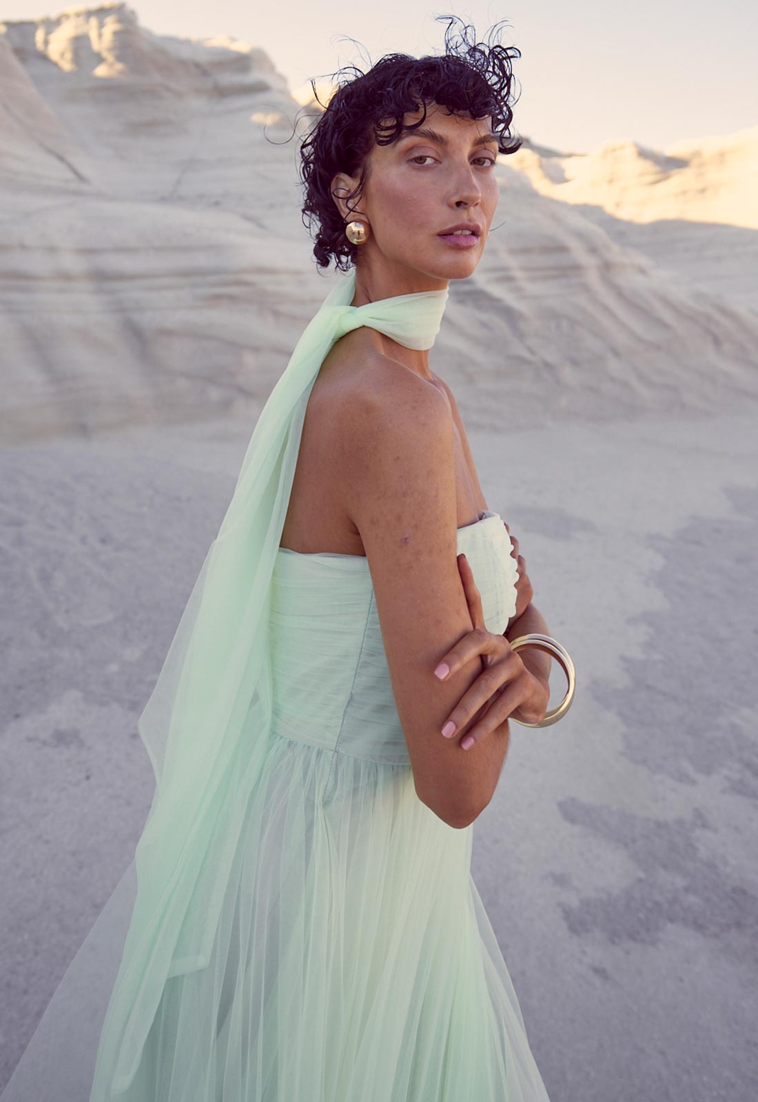 True Decadence Mint-Green Theodora Strapless Maxi Dress