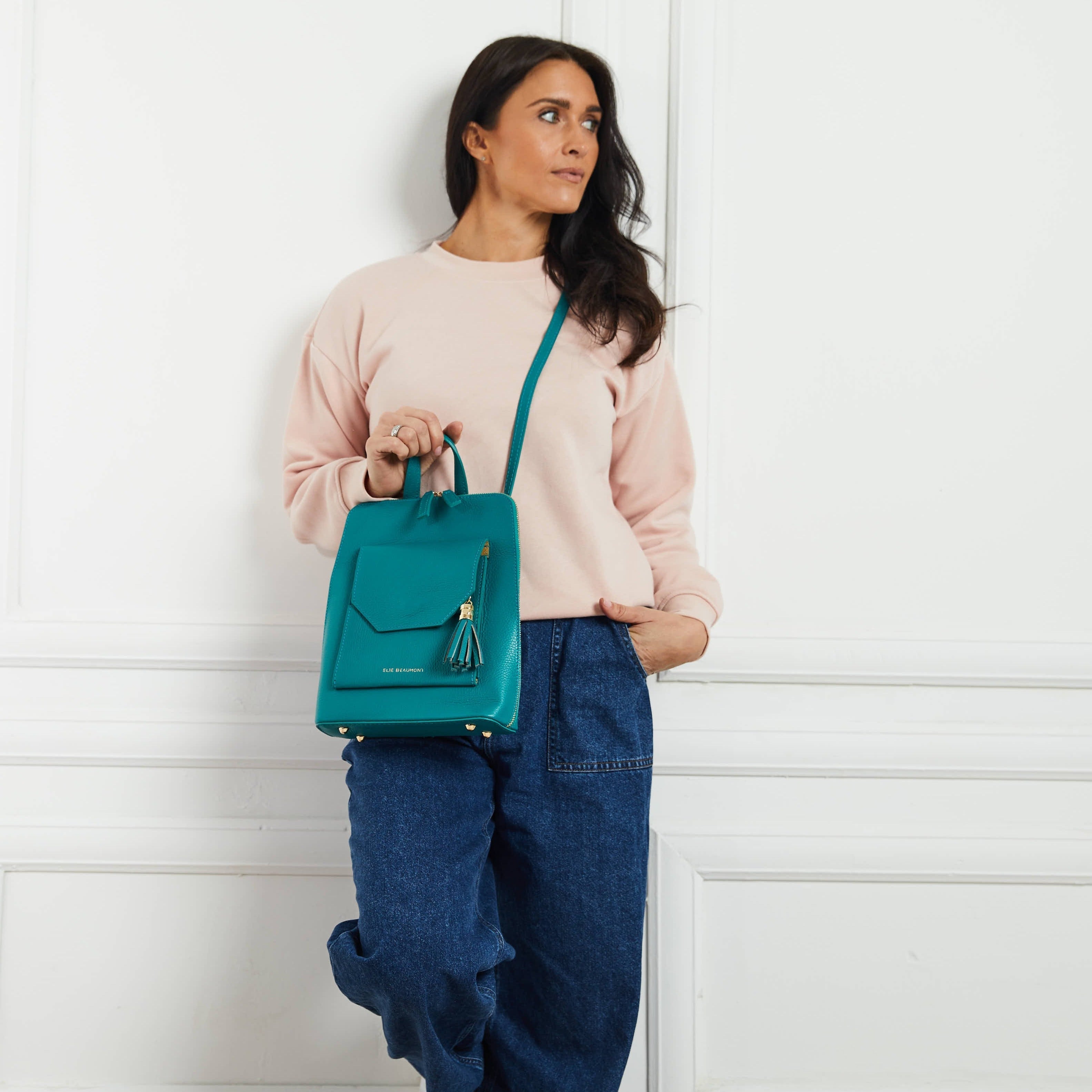 Elie Beaumont Verso Backpack/Crossbody Aquamarine