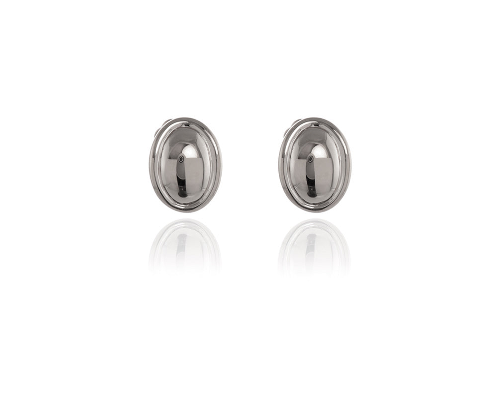 Cachet London Vega Polished Silver Clip On Earrings