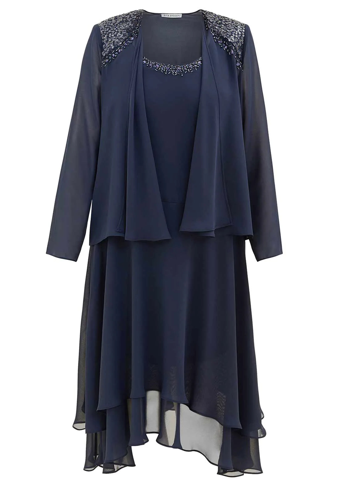 Gina Bacconi Navy Lillibeth Dress with Jacket