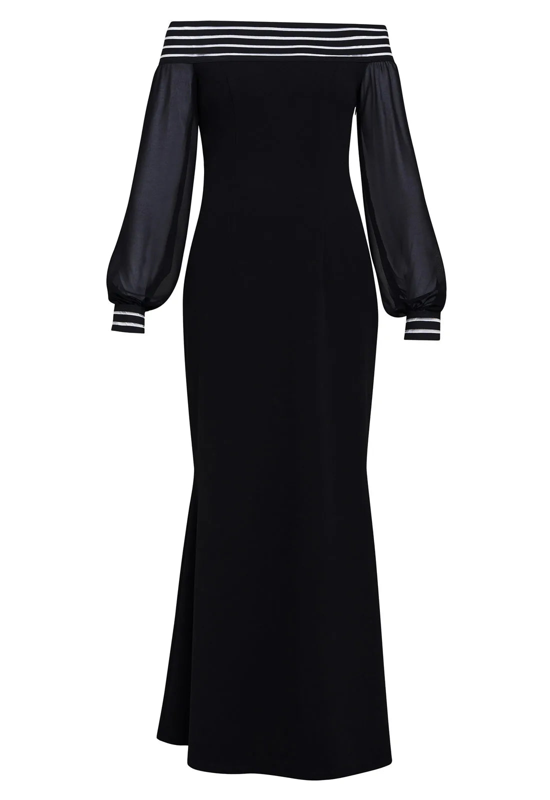 Gina Bacconi Black Vanessa Crepe Maxi Dress