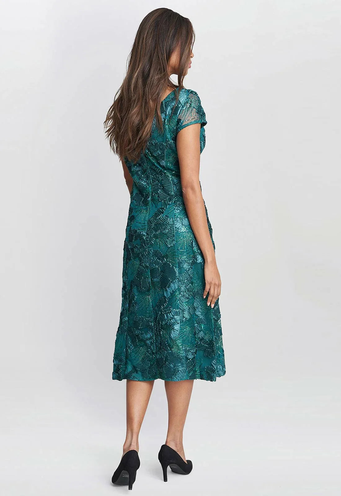 Gina Bacconi Green Abella Sequin Dress