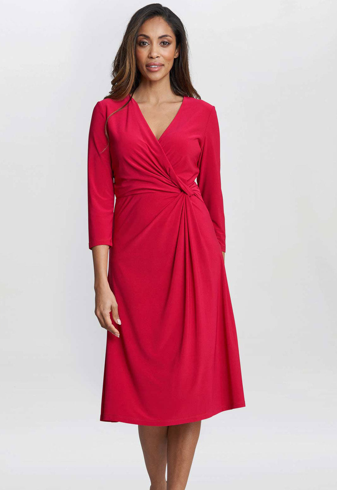 Gina Bacconi MagentaAntonia Jersey Wrap Dress