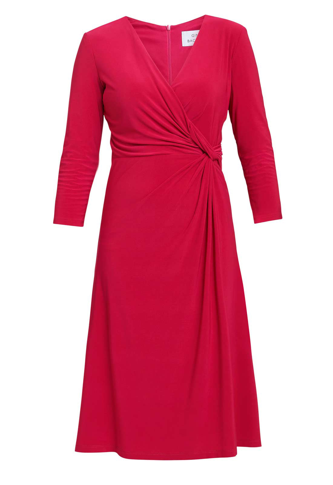 Gina Bacconi Magenta Antonia Jersey Wrap Dress