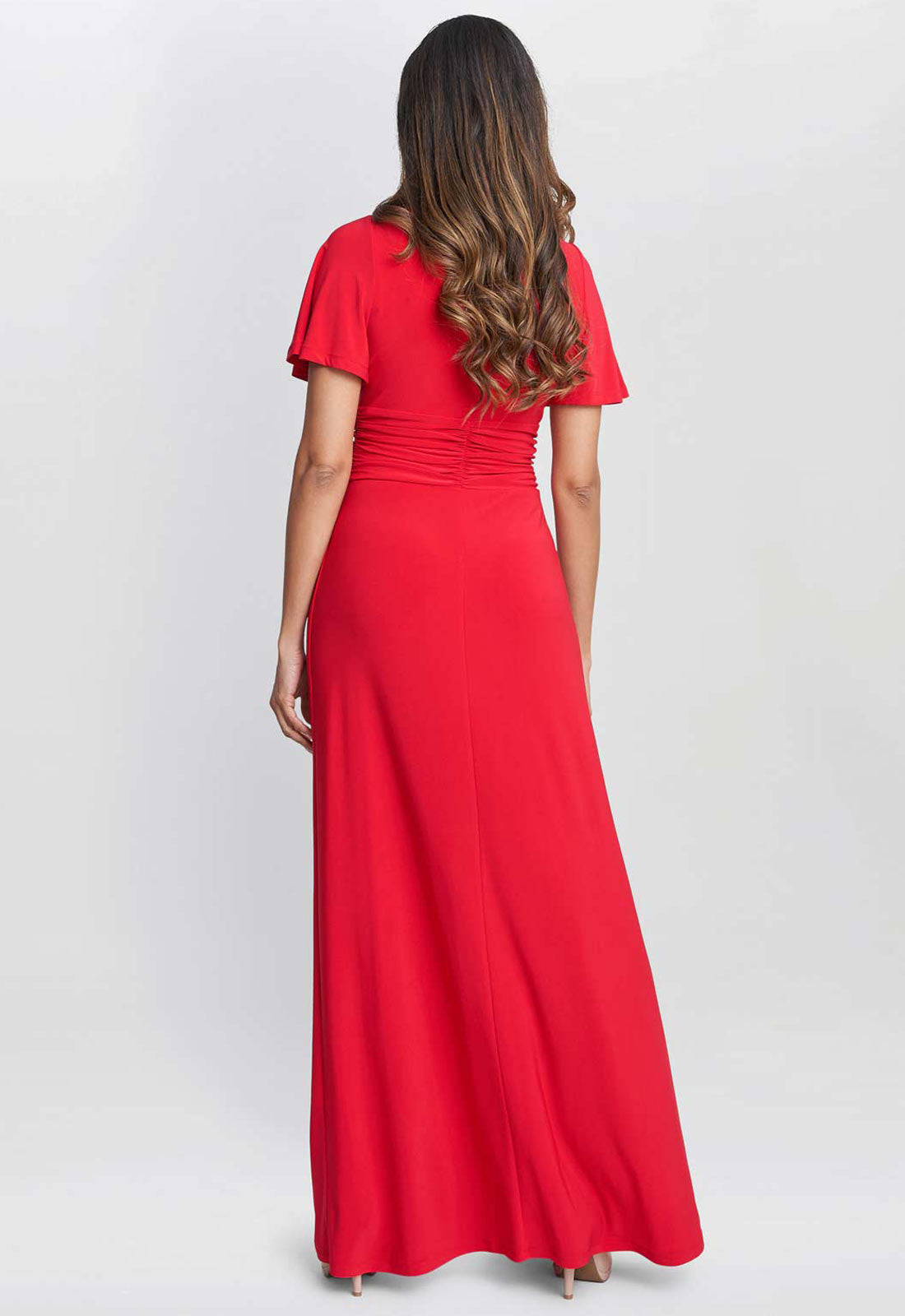 Gina Bacconi Red Elena Jersey Maxi Dress