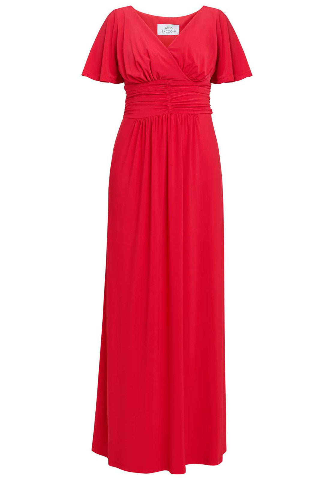 Gina Bacconi Red Elena Jersey Maxi Dress