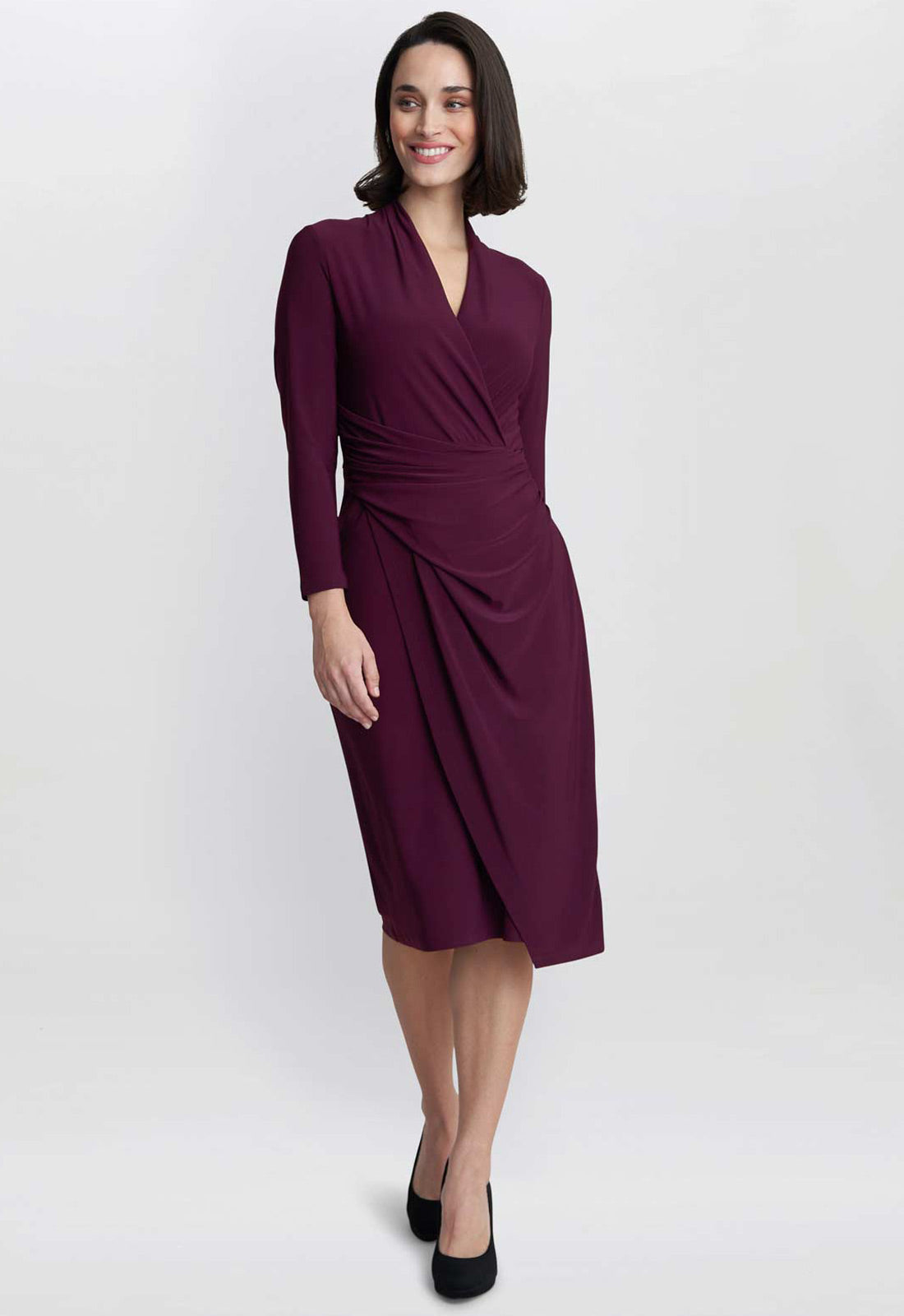 Gina Bacconi Plum Gloria Jersey Wrap Dress