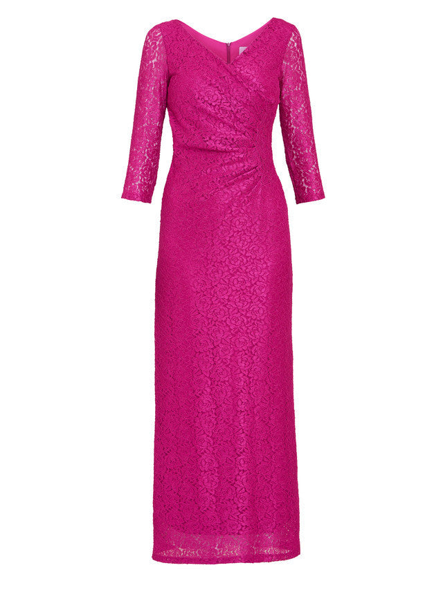 Gina Bacconi Pink Fearne Lace Wrap Maxi Dress