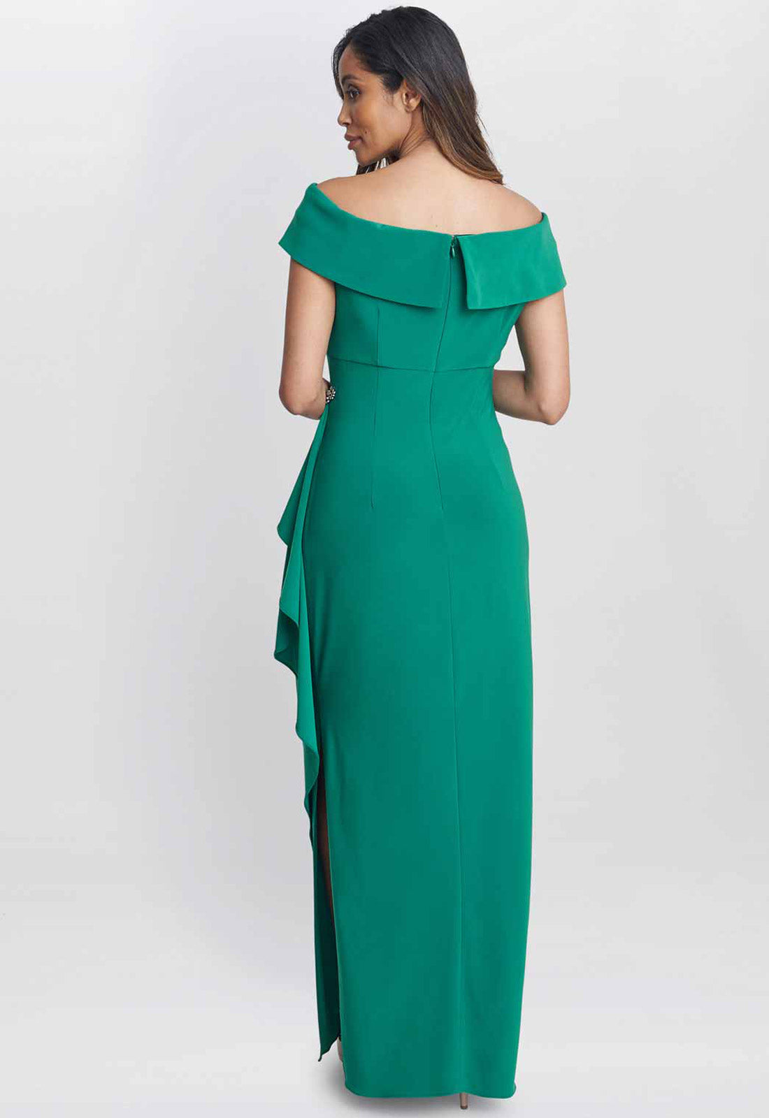 Gina Bacconi Jade Jodie Off Shoulder Jersey Dress With Hip Detail