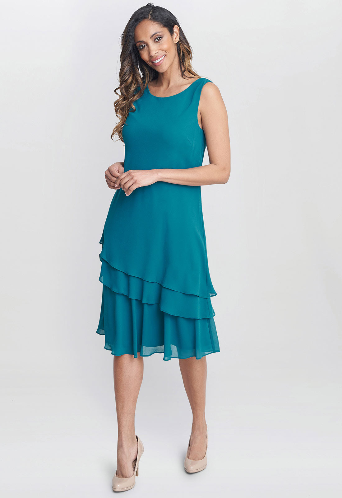 Gina Bacconi Teal Lola Jacket And  Dress