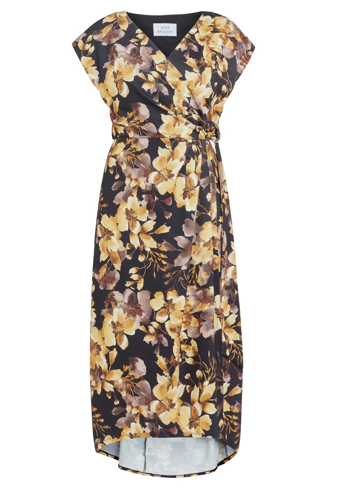 Gina Bacconi Black Remi Printed Maxi Dress