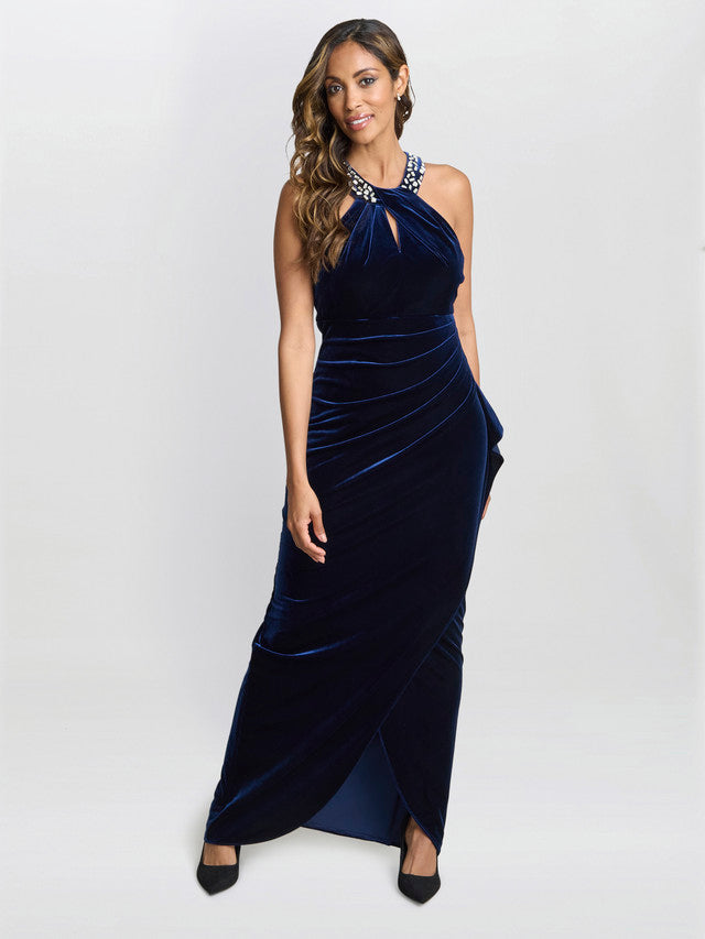 Gina Bacconi Navy Naomi Maxi Dress