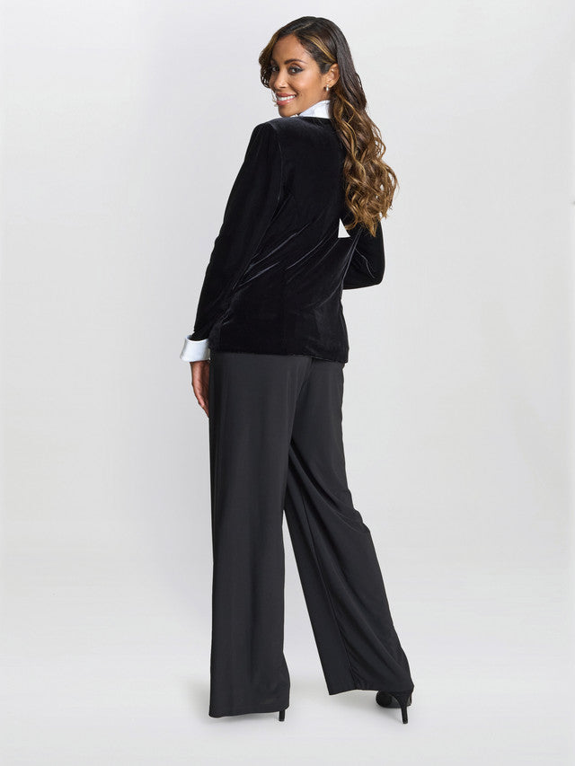 Gina Bacconi Black Connie Velvet Contrast Jacket