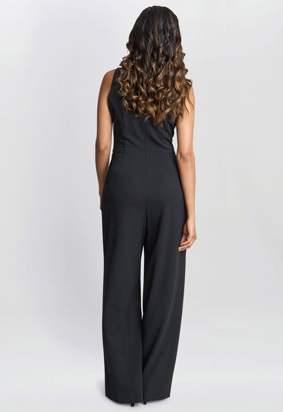 Gina Bacconi Black Dottie Wrap Effect Jumpsuit