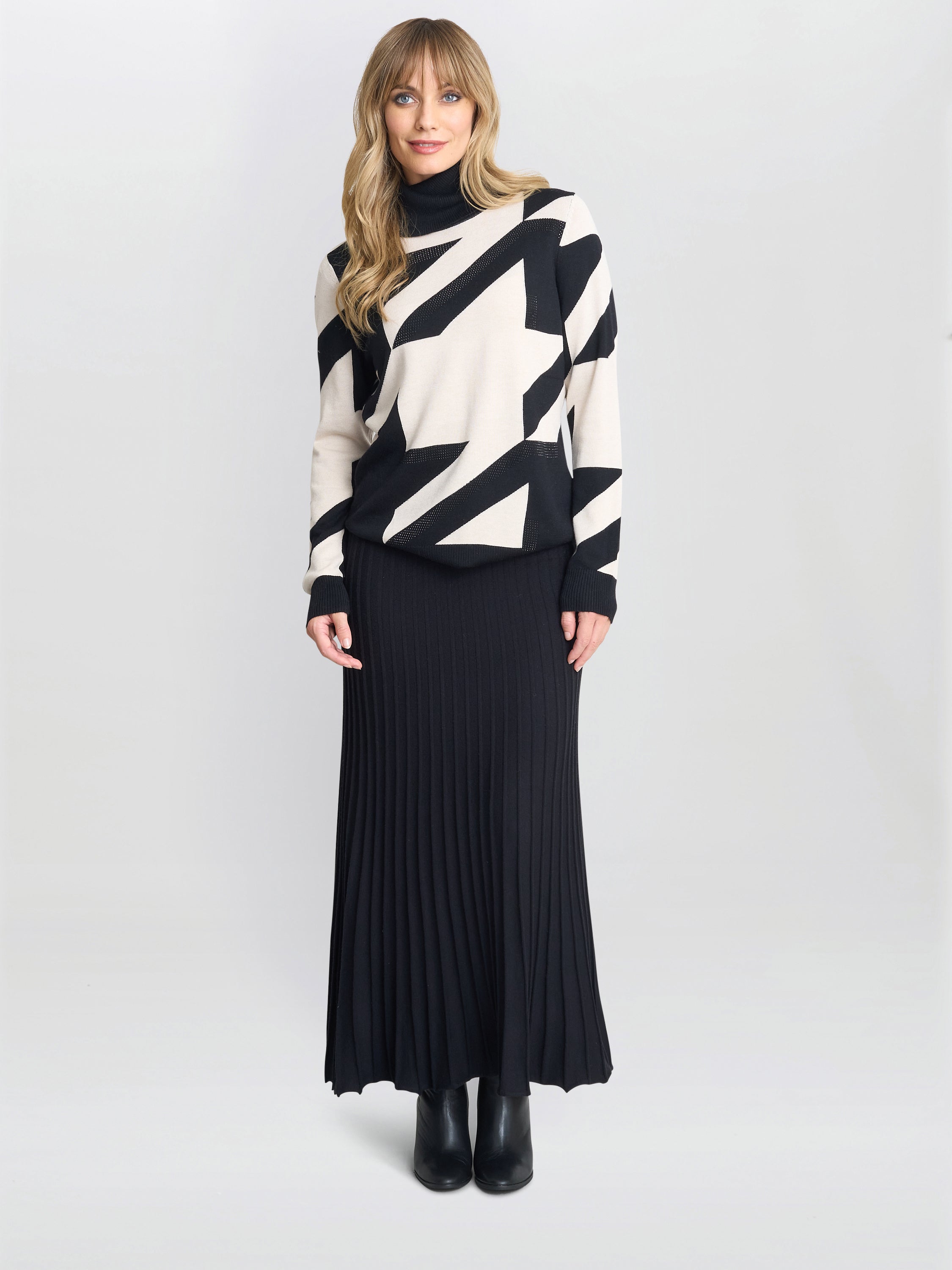 Gina Bacconi Monochrome Carol Polo Neck Jumper