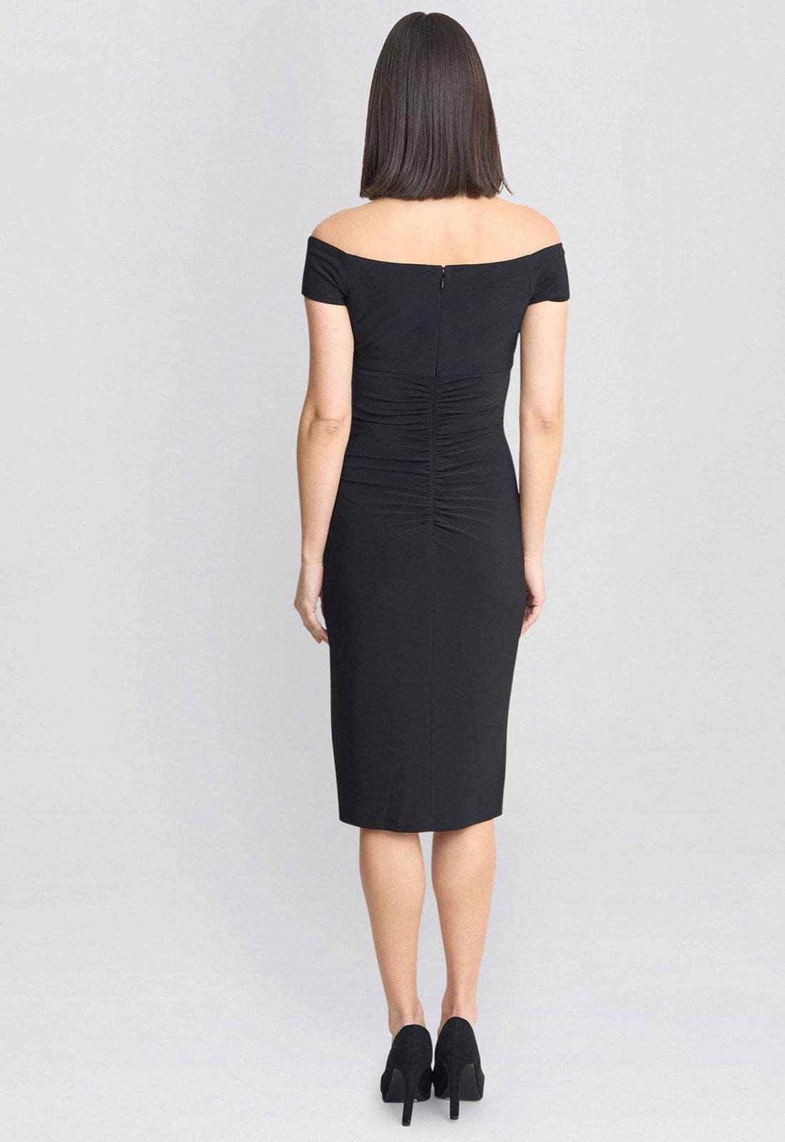 Gina Bacconi Black Cath Short Off Shoulder Dress