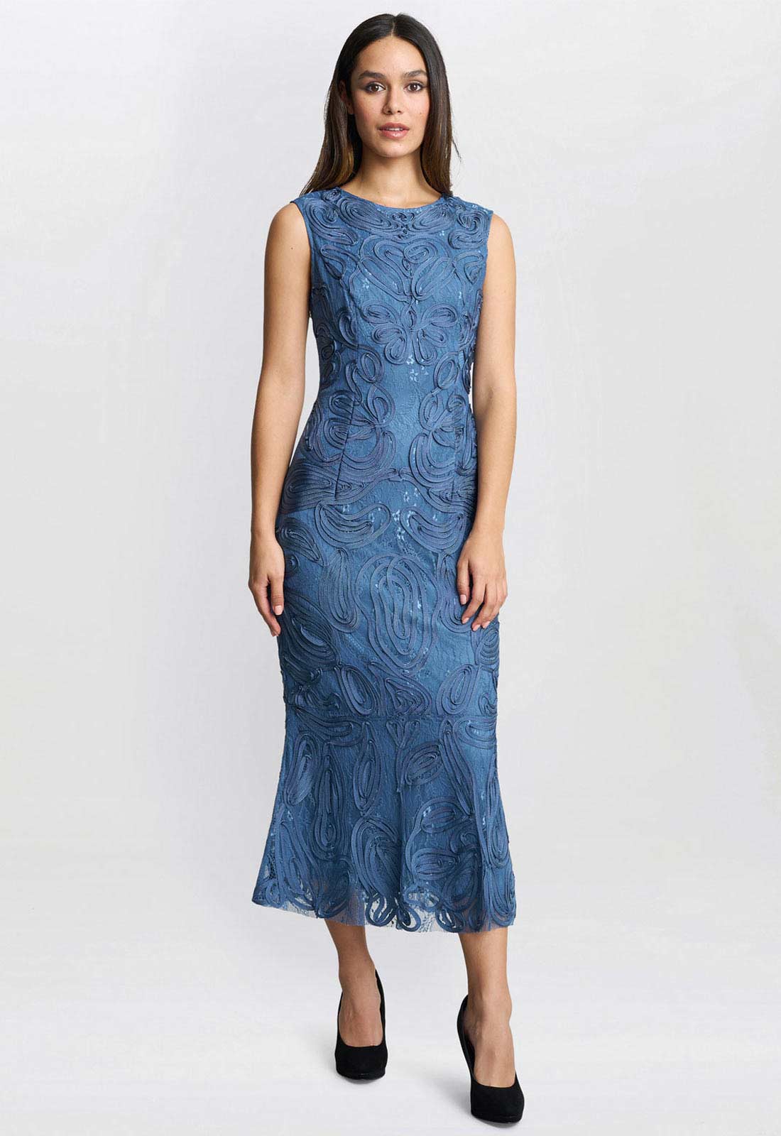 Gina Bacconi Blue Roxanne Corded Dress