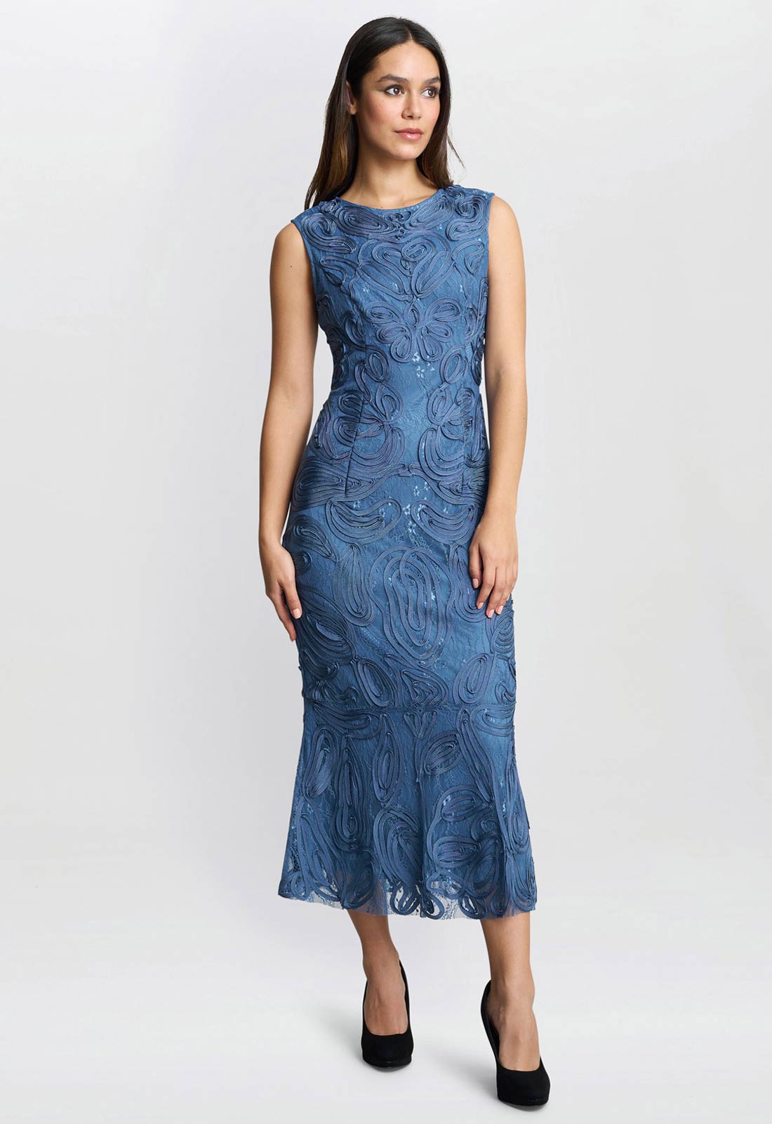 Gina Bacconi Blue Roxanne Corded Dress