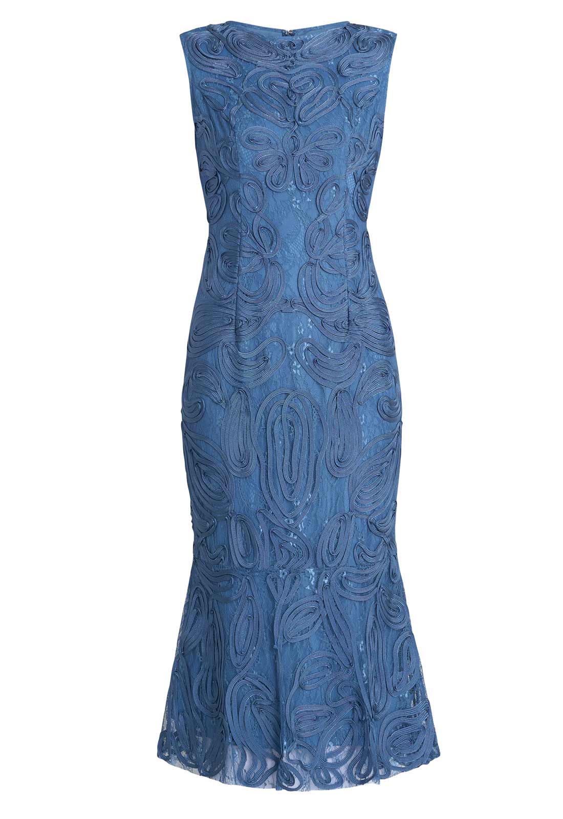 Gina Bacconi Blue Roxanne Corded Dress