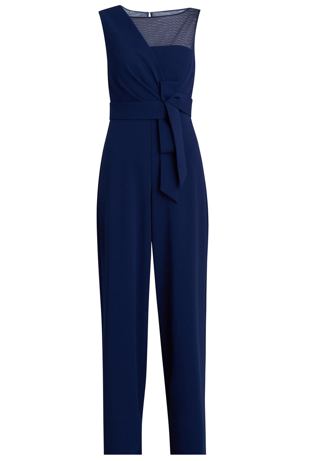 Gina Bacconi Navy Pia Crepe Jumpsuit