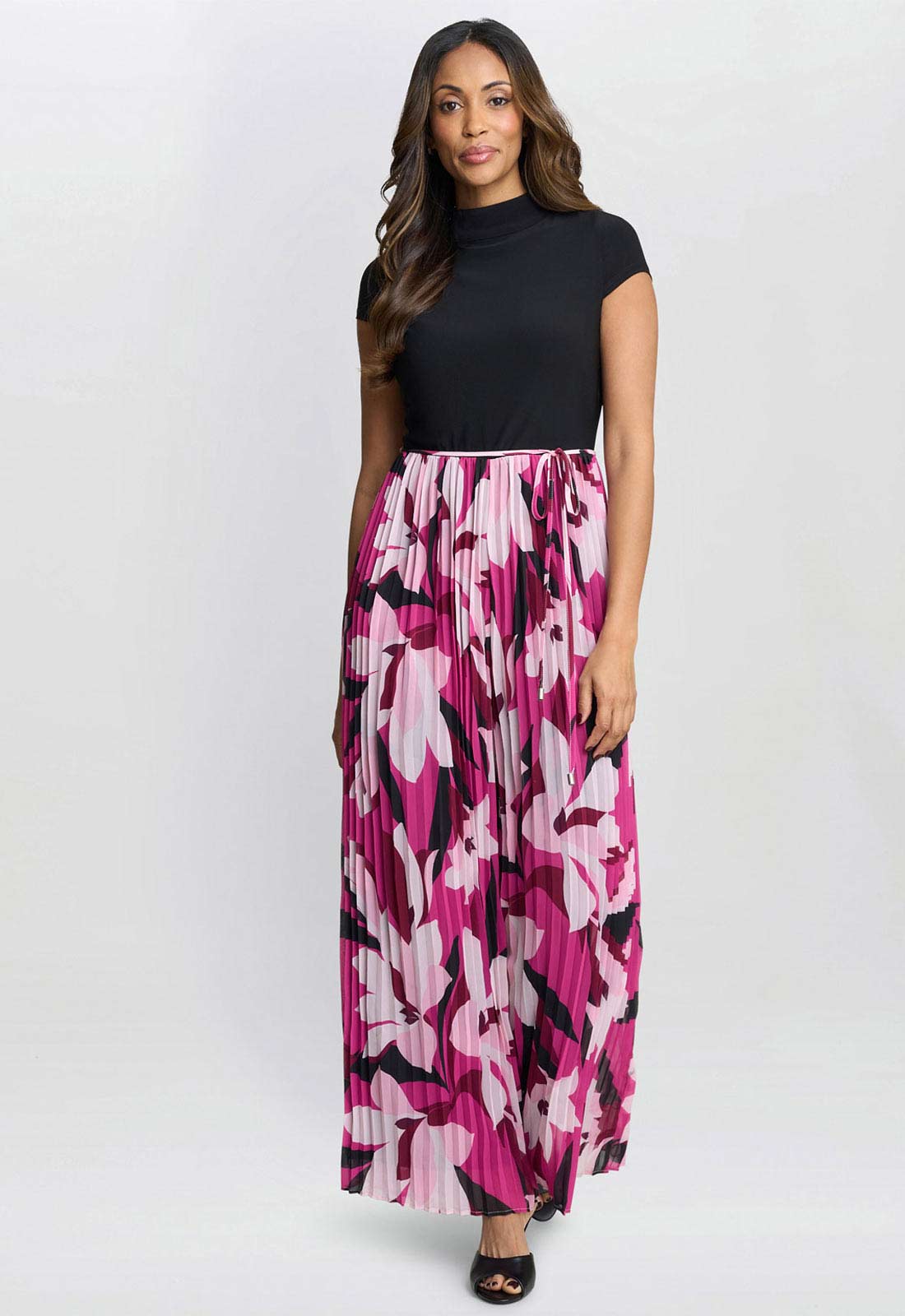 Gina Bacconi Pink Dolores Jumpsuit With Printed Pleated Trousers