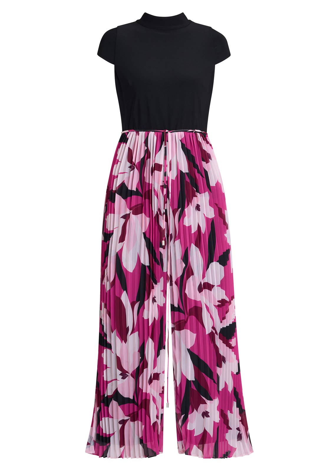 Gina Bacconi Pink Dolores Jumpsuit With Printed Pleated Trousers