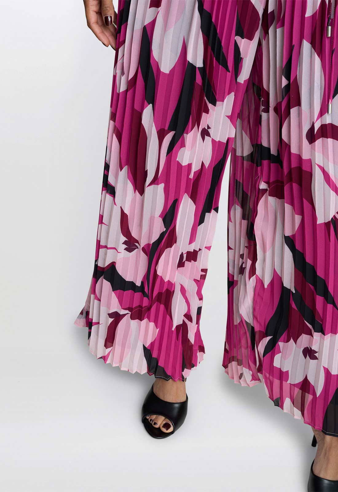 Gina Bacconi Pink Dolores Jumpsuit With Printed Pleated Trousers