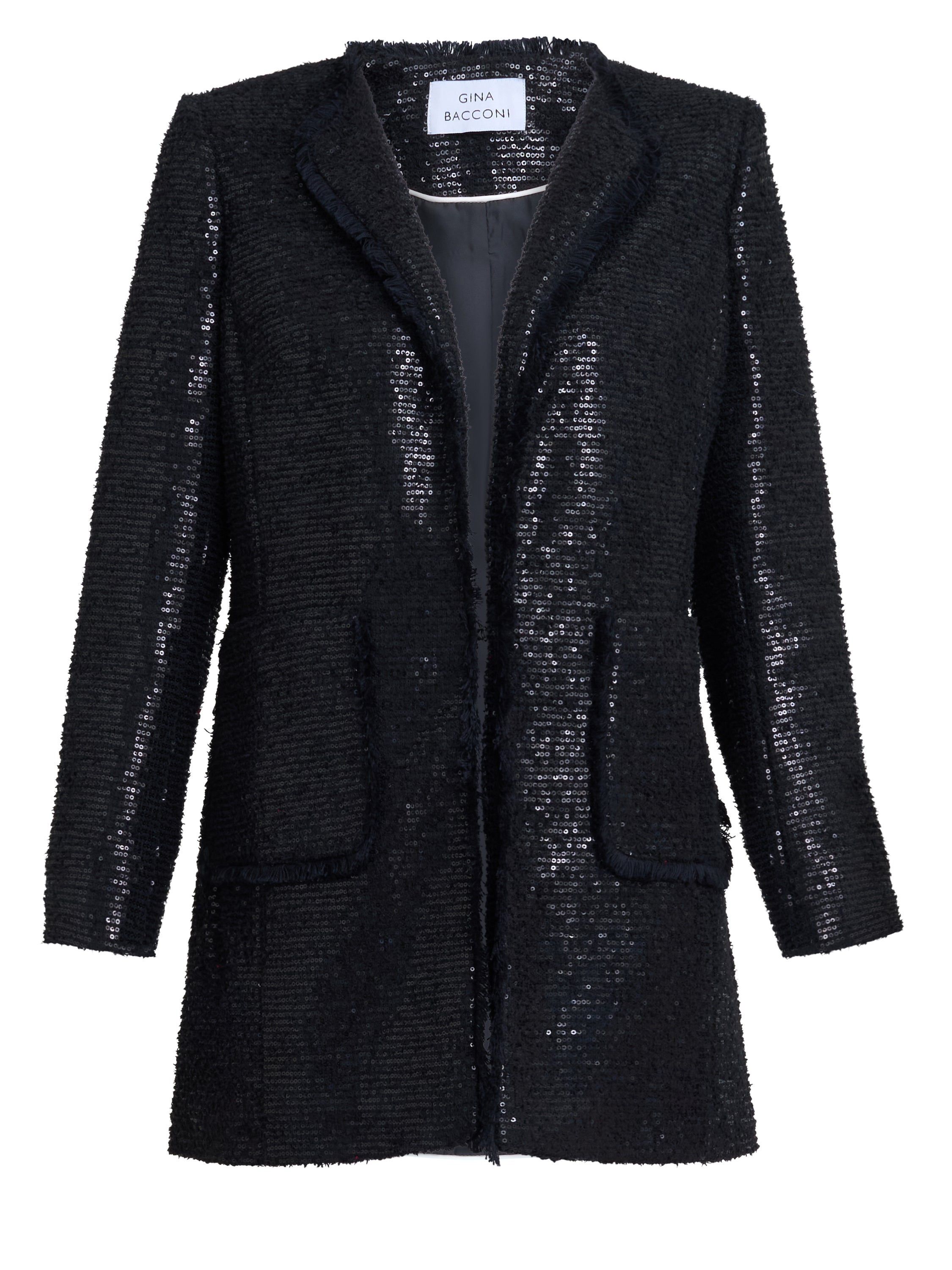 Gina Bacconi Black Lizzy Sequin Jacket