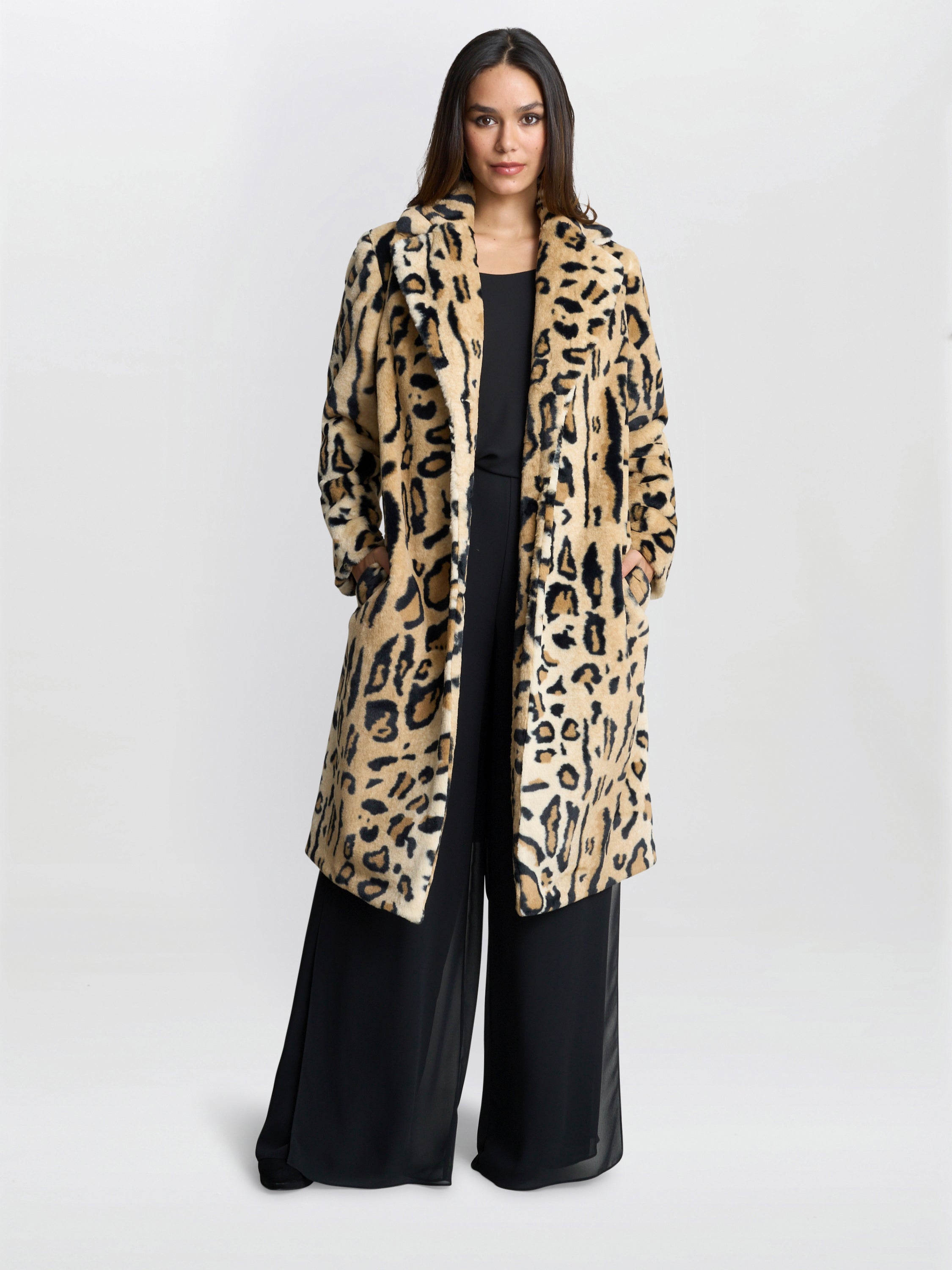 Gina Bacconi Brown Madison Faux Fur Coat