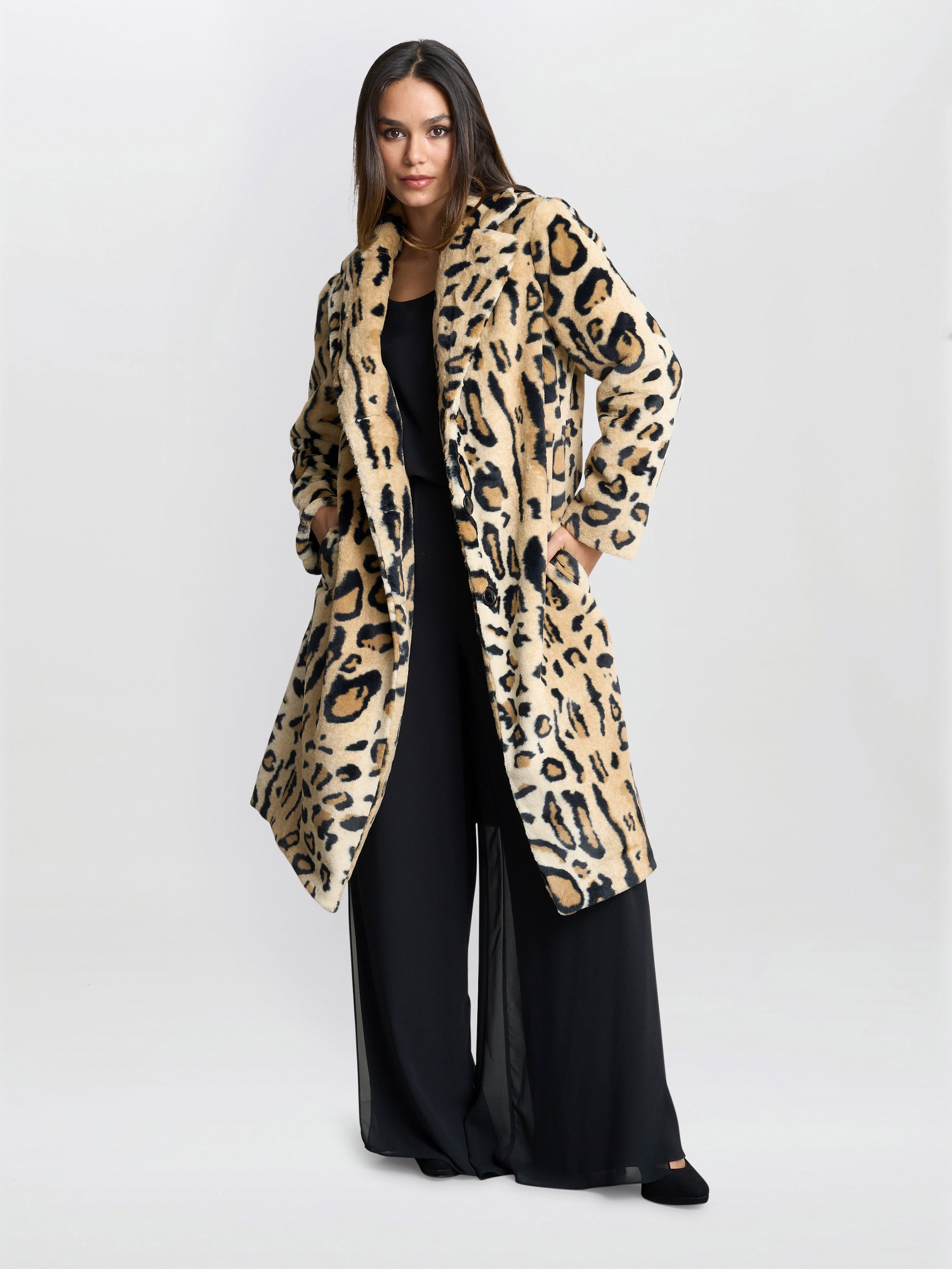 Gina Bacconi Brown Madison Faux Fur Coat