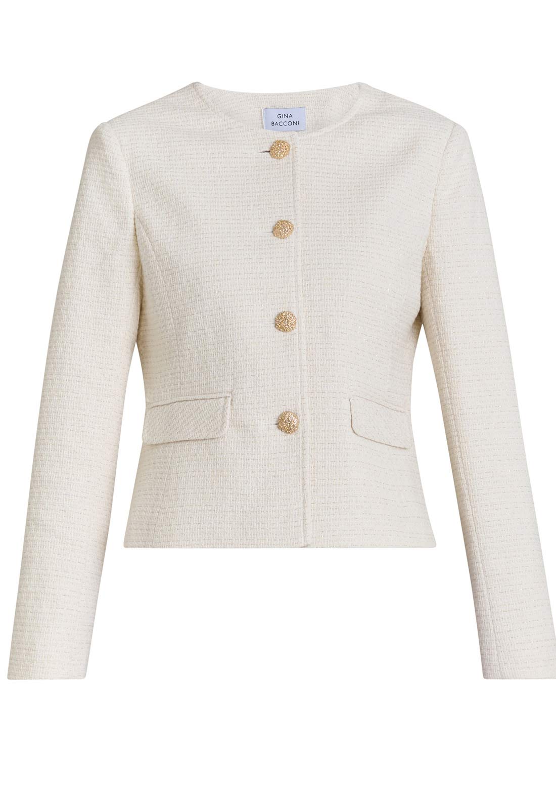 Gina Bacconi Cream Julieann Tweed Jacket