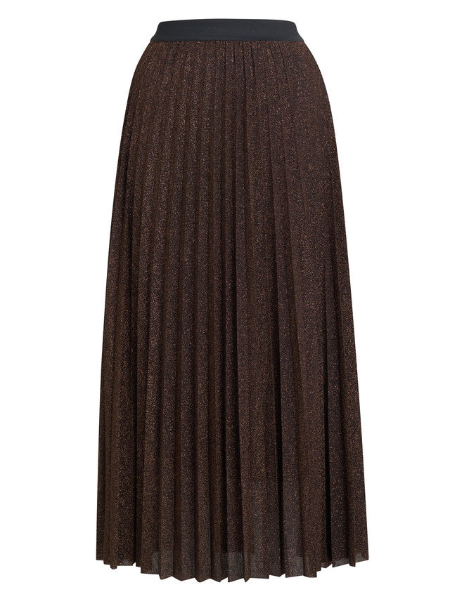 Gina Bacconi Brown Ismay Metallic Skirt