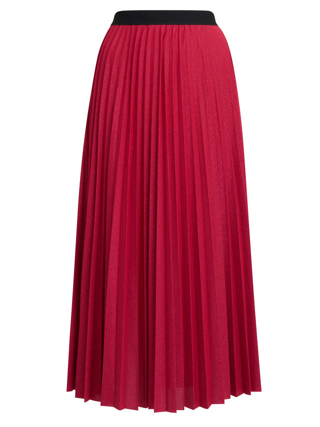 Gina Bacconi Red and Black Ismay Metallic Skirt