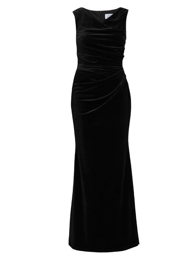 Gina Bacconi Black Selena Velvet Maxi Dress