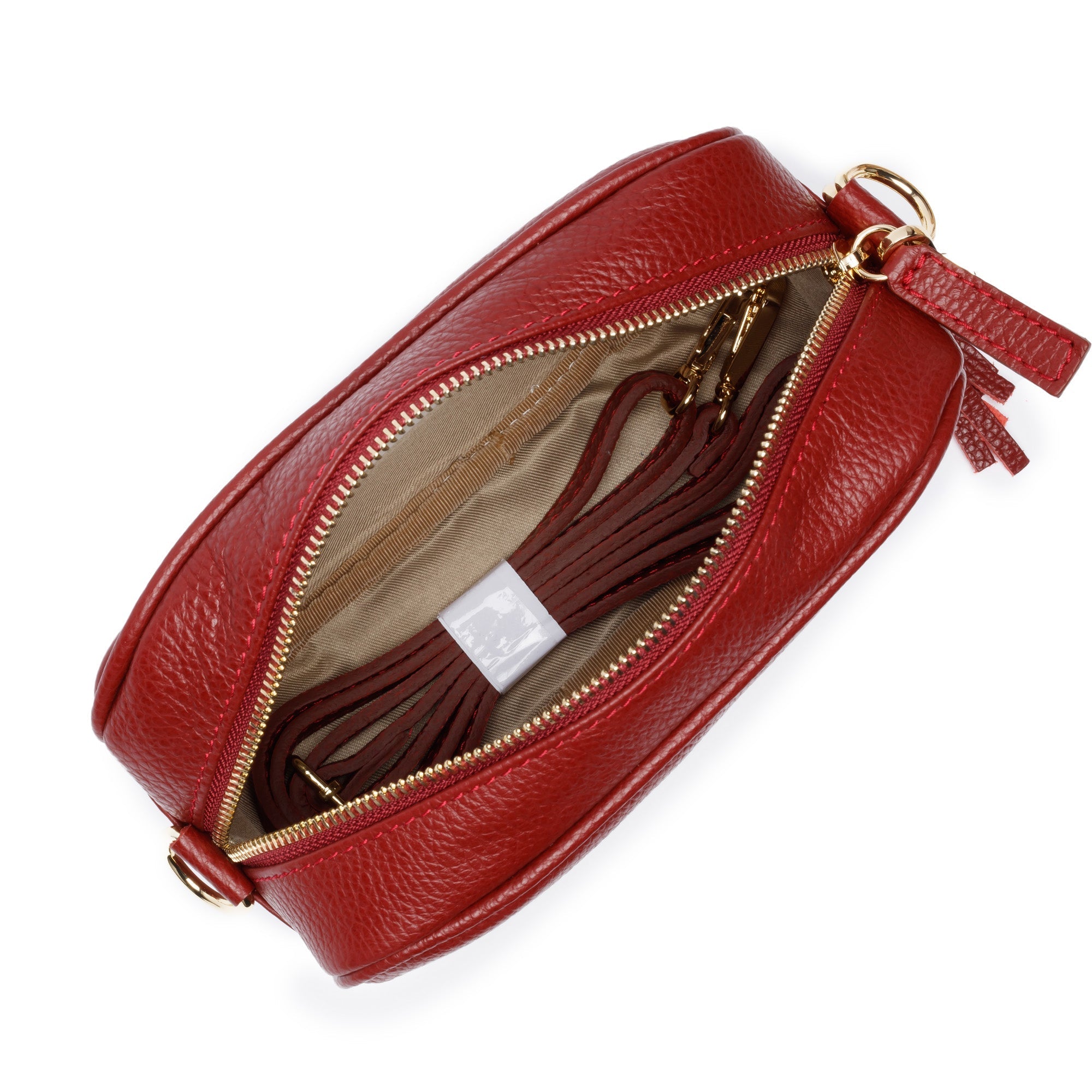 Elie Beaumont Crossbody Tassel Wine