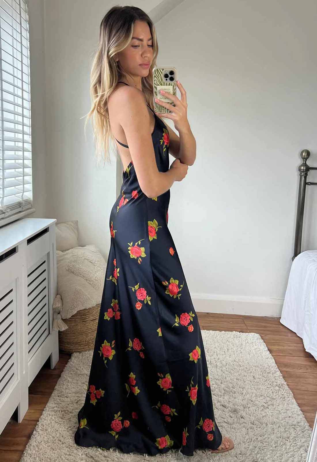 Josh And Nicol Zara Black Floral Printed Maxi Dress