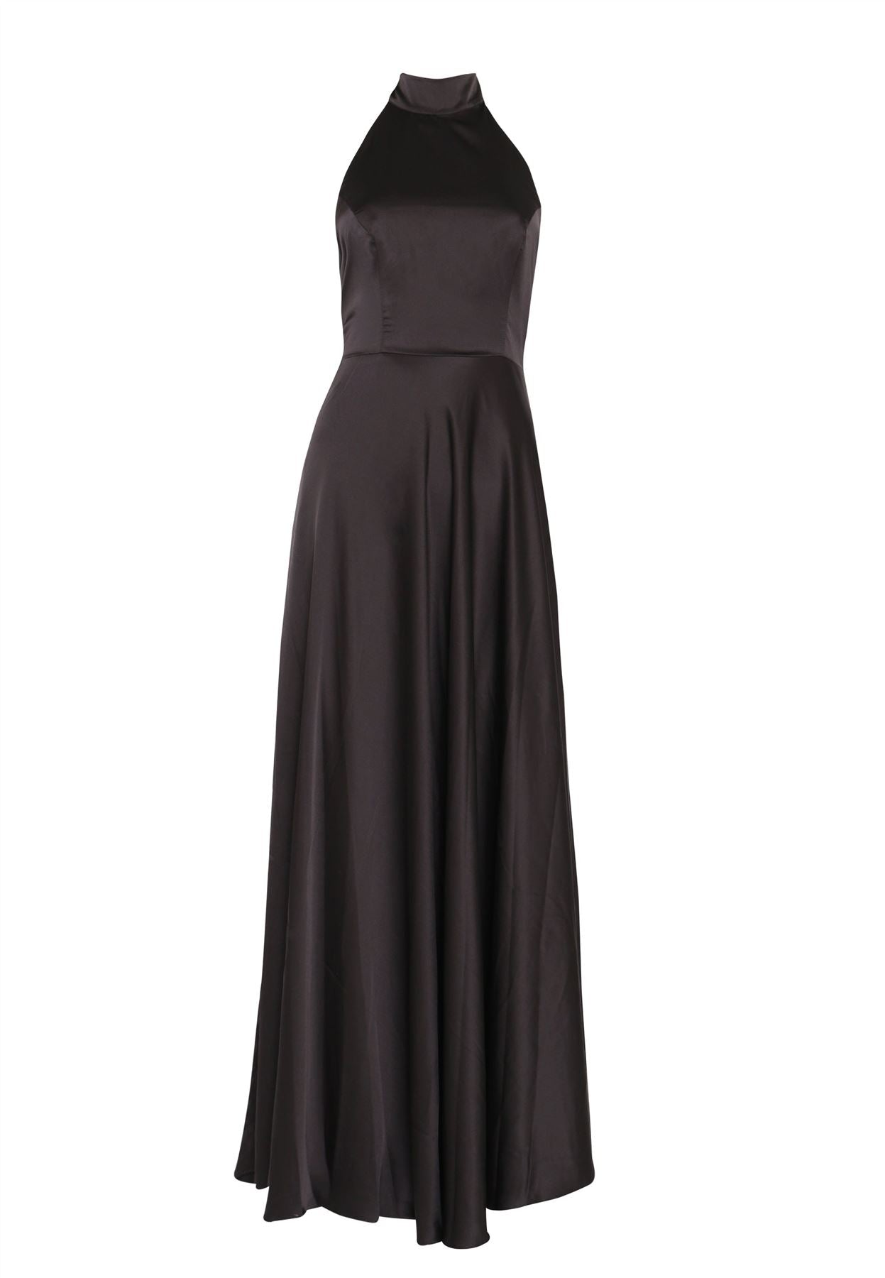 True Decadence Black Cleo Halterneck Bias-Cut Maxi-Dress