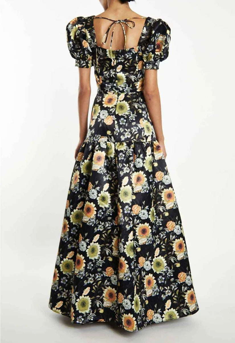 True Decadence Mustard Print Long Skirt