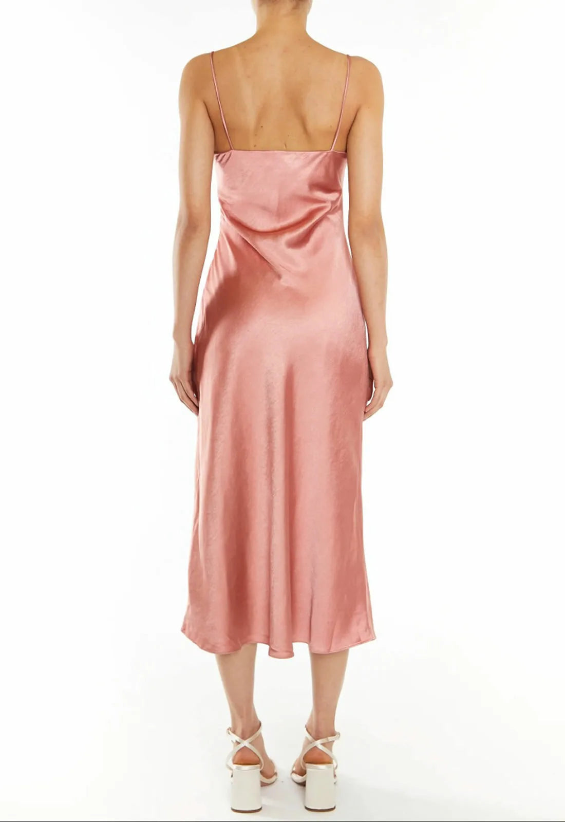 True Decadence Delphine Dusty Peach Midi Slip Dress