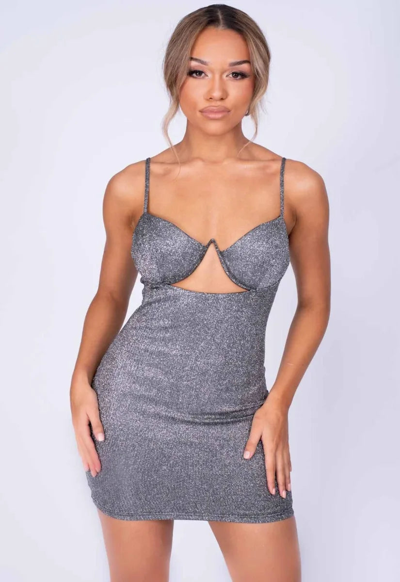 Nazz Collection Silver London Bodycon Dress